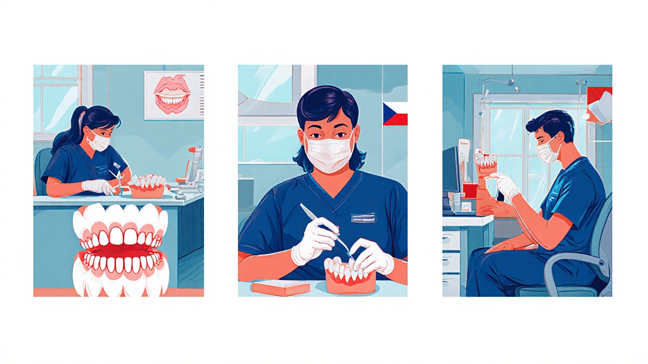 Tříletý vývoj studentky zubní hygieny: od výuky až po praxi.