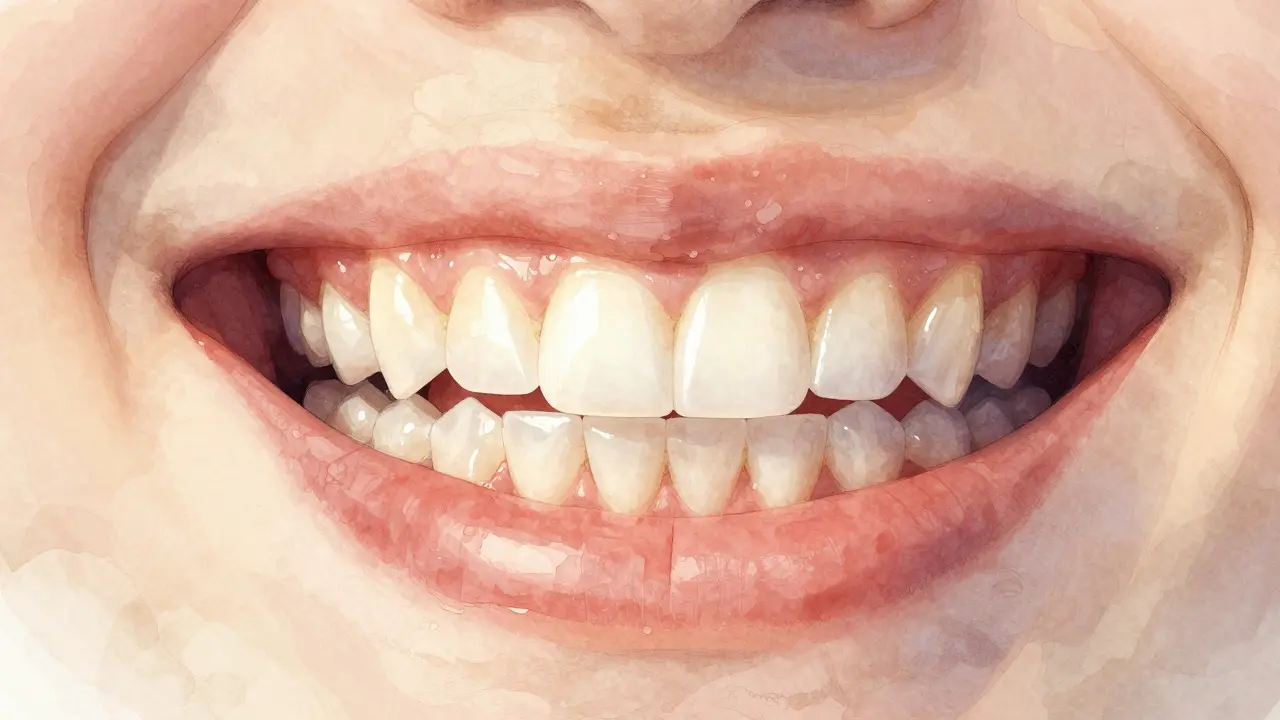 Před a po transformaci úsměvu pomocí kompozitních fázeťí.