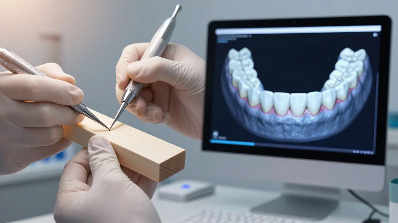 Srovnání aplikace kompozitních faset a digitálního plánování keramických faset.