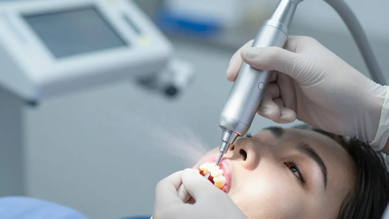 Profesionální čištění zubního kamene ultrazvukem u dentisty