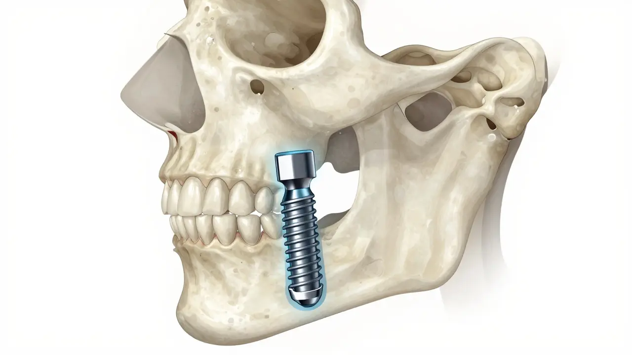 Implantát chrání čelistní kost před úbytkem hmoty