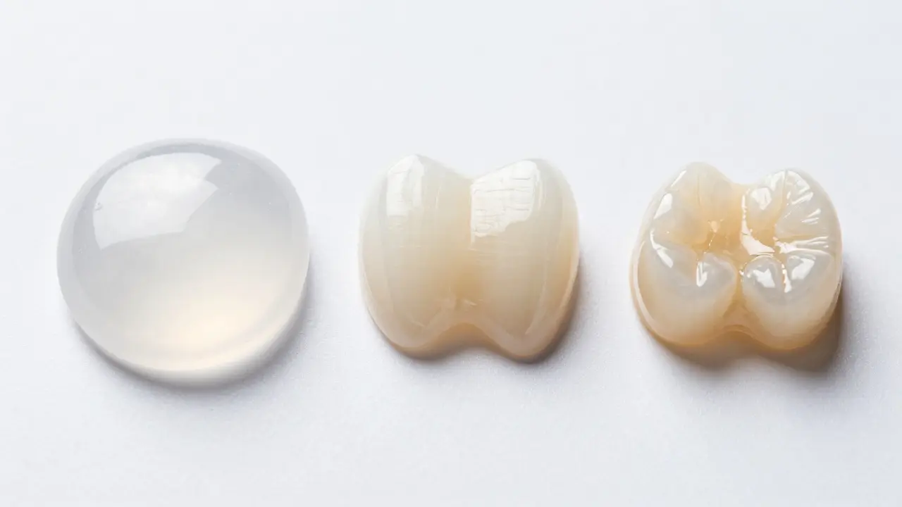 Srovnání materiálů pro fazety: lithiumdisilikát, porcelán a kompozit