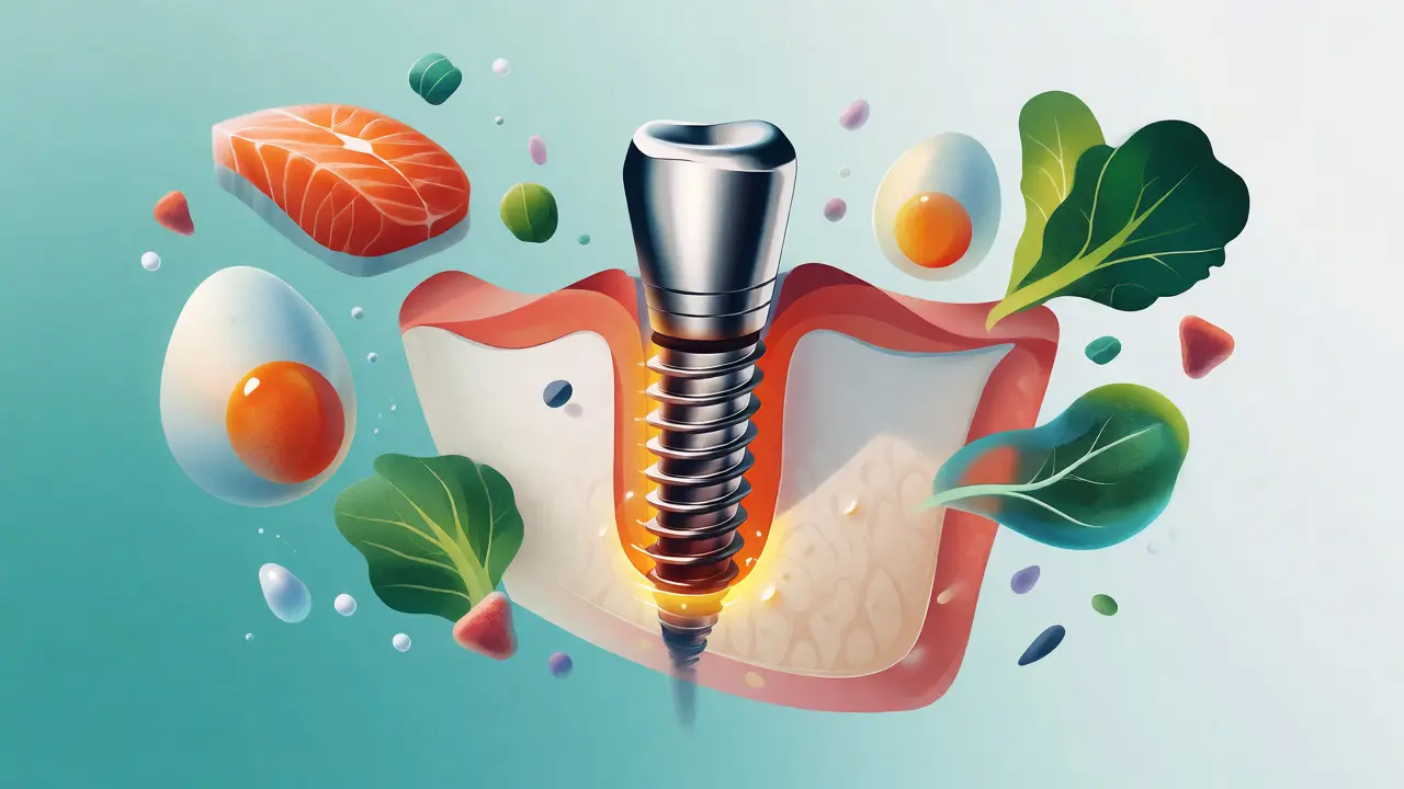 Ilustrace srůstání titanového implantátu s kostí