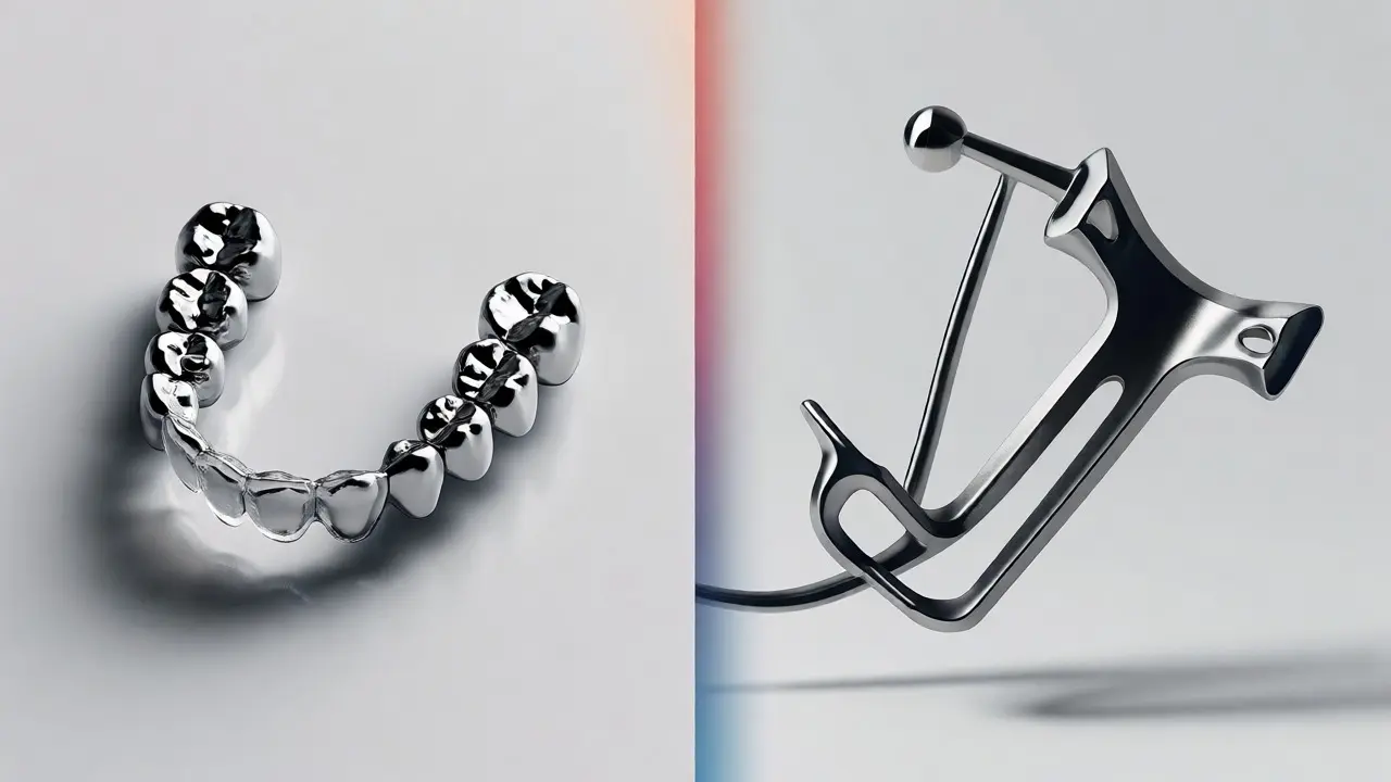 Konceptuální rozdělení mezi dentálním rovnátkem a chirurgickými nástroji